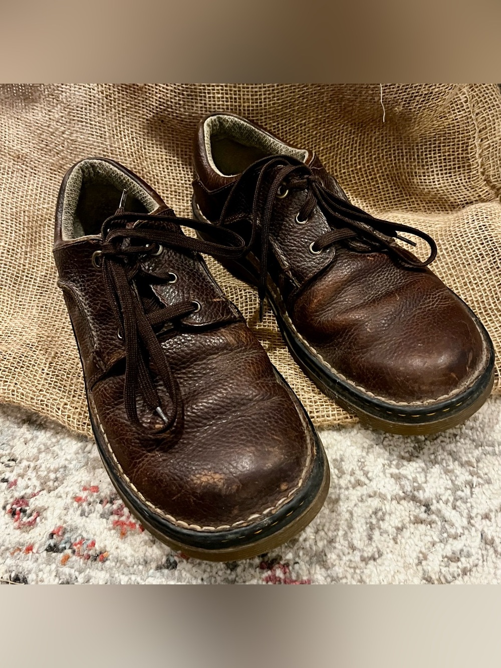 Dr. Martens Men's Brown Leather Lace-Up Casual Shoes